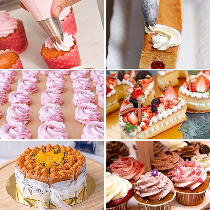 18.5 Inch Disposable Piping Bags 100PCS Tipless Piping Bags Anti-Burst Pastry Bags Cake Decorating Bag for Pastry, Dessert, Cake, Cream Frosting and Cookie Decorating