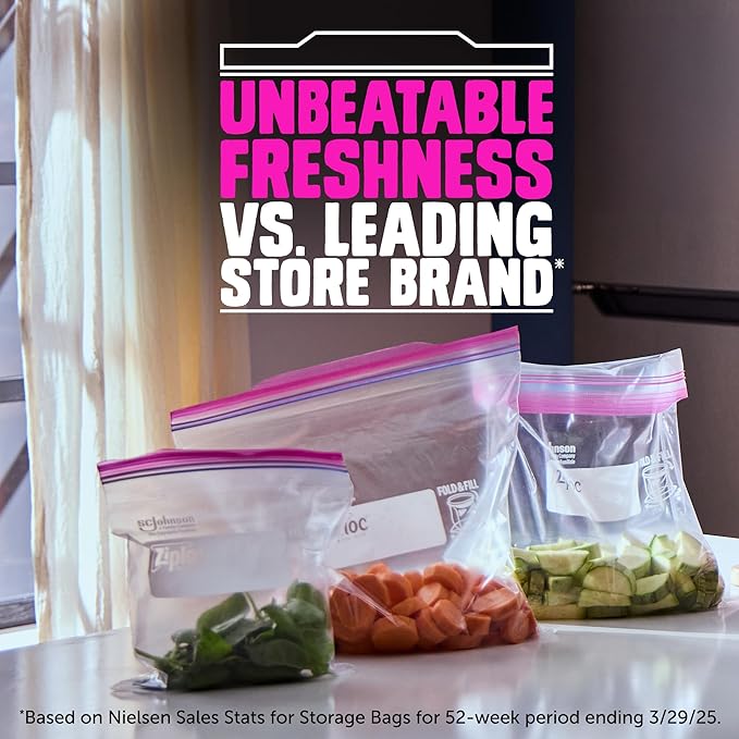 Ziploc Gallon Food Storage Bags, 120ct Total, Stand-Up Bottom, Easy to Fill, 30 Count (Pack of 4)