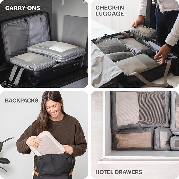 Aerotrunk Compression Packing Cubes for Travel, 4-Pack, Pink