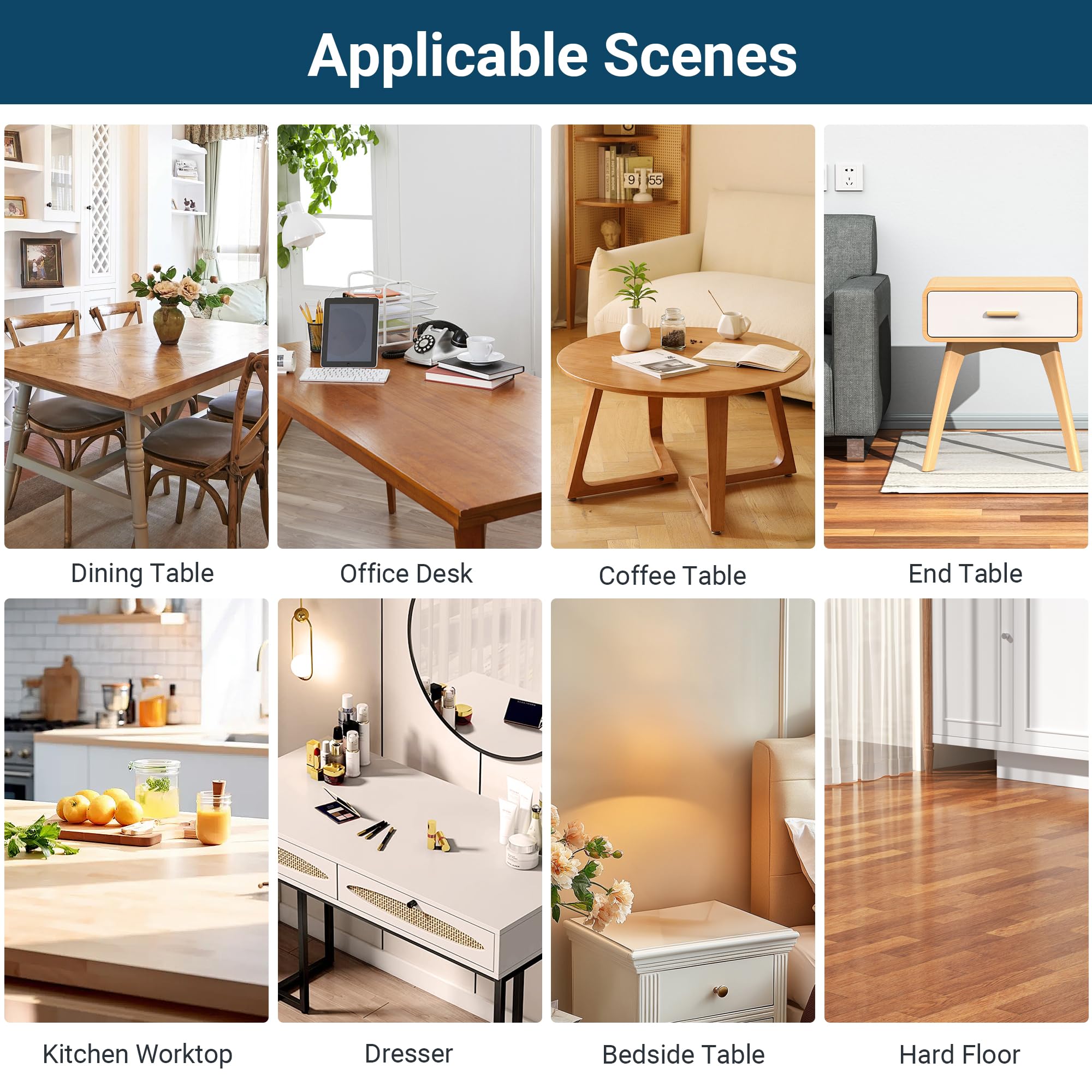 NAP2WELL Clear Table Cover Protector 36 x 60 Inch, 1.5mm Plastic Desk Mat