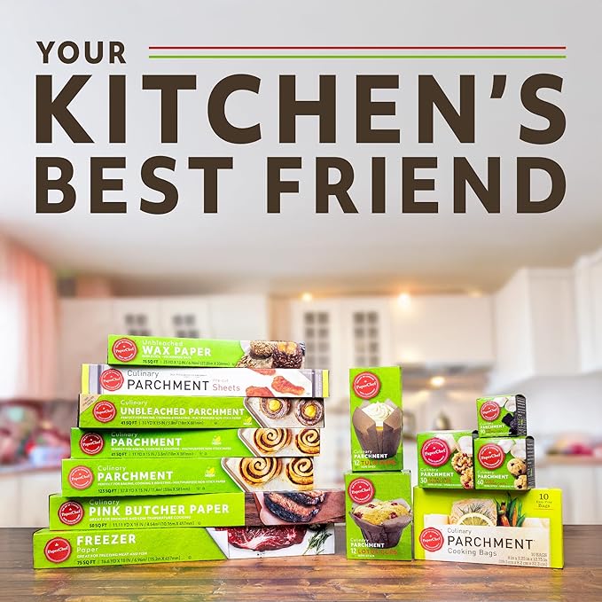 PaperChef XL Parchment Baking Cups Nonstick Easy Release 30 Count