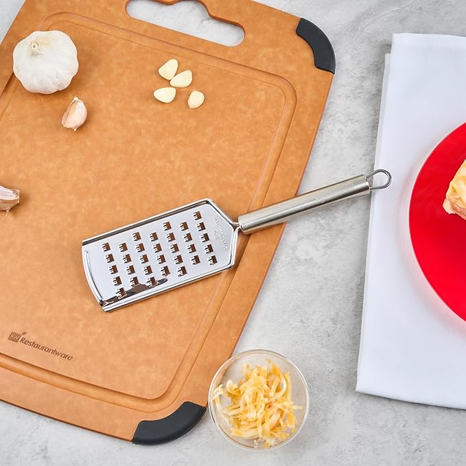 Restaurantware Stainless Steel Coarse Cheese Grater - 6 Pack - German Standard Lemon Zester with Ergonomic Handle, Sharp Blades, Dishwasher Safe - Handheld Kitchen Grater for Parmesan, Garlic, Ginger