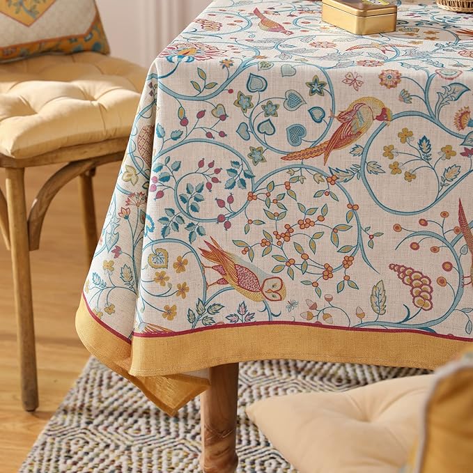 patdrea Vintage French Linen Tablecloth,Rectangular,118"x67"-Magnolia