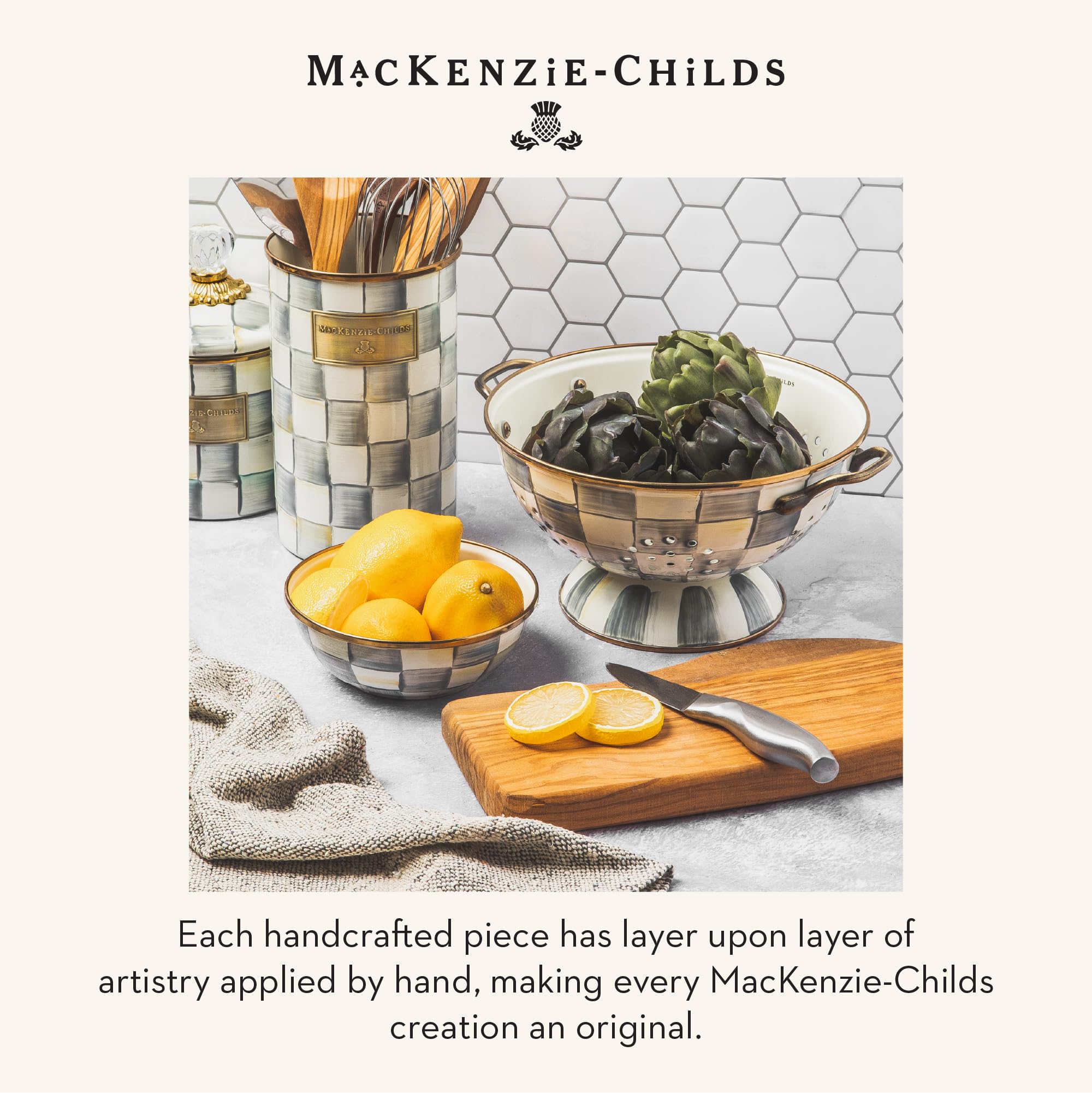 MACKENZIE-CHILDS Everyday Bowl, Extra Small, Gray-and-White Sterling Check