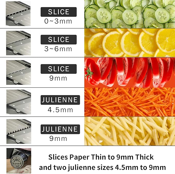 VEKAYA Mandoline Slicer for Kicthen, Vegetable Slicer