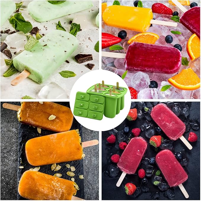 Bangp Popsicle Molds 6-cavity,Non-BPA Silicone Ice Pop Maker