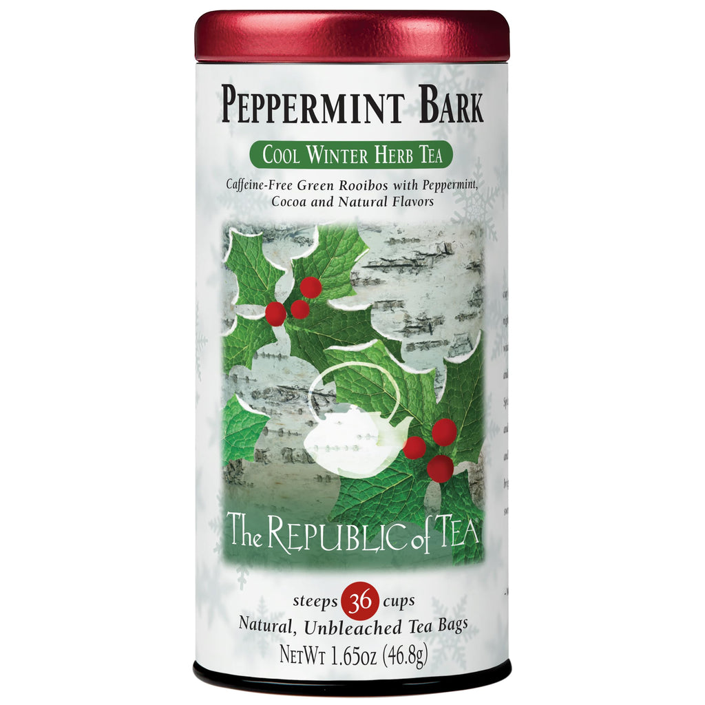 The Republic of Tea Peppermint Bark Herbal Tea, Caffeine Free, 36 Count