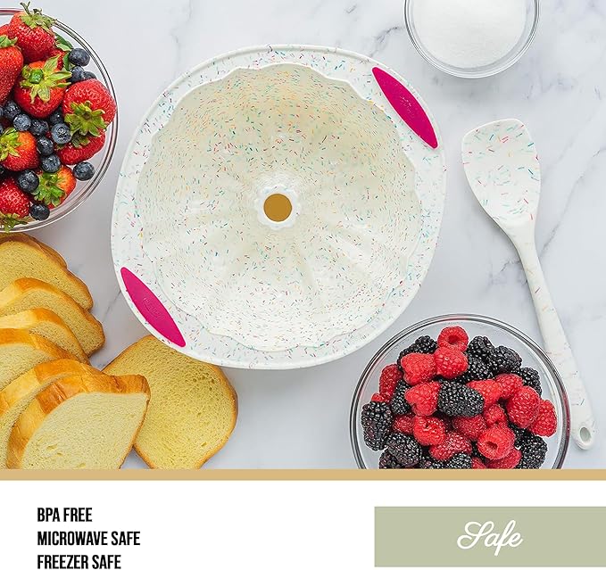 Trudeau, Structure Silicone, Confetti Fluted Cake Pan (05118558)