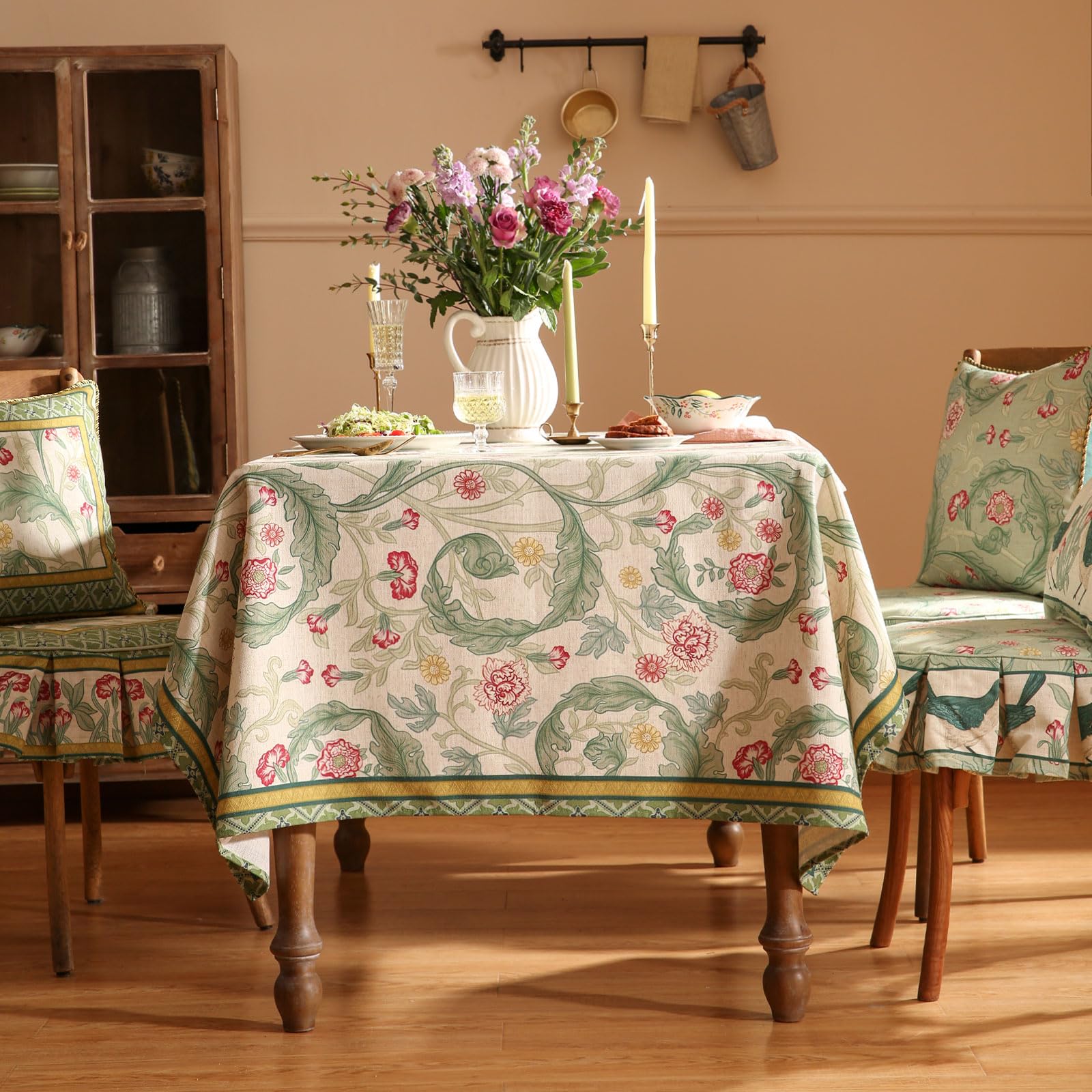 patdrea Vintage French Linen Tablecloth,Rectangular,110"x63"-Cecilia A