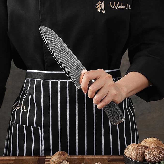 Wakoli EDIS 3-Piece Damascus Knife Set, VG10 Core, Pakkawood Handles