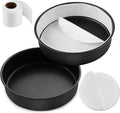 E-far 8 Inch Cake Pans, 3PCS Nonstick Small Cake Pans with Parchment Paper