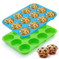 GOKCEN's Silicone Egg Bite Molds 12 Cups Silicone Muffin Pans for Baking