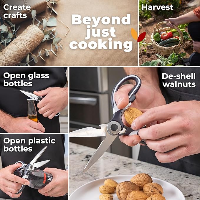Gidli Kitchen Shears & Seafood Scissors Set - Lifetime Replace. Warranty*