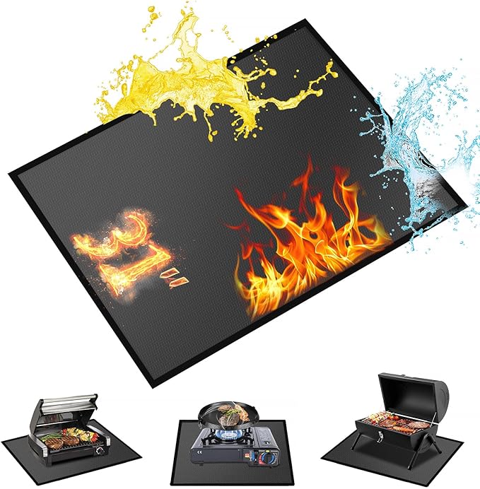 Youlvy 31 x 24 Inch Heat Resistant Grill Mats for Outdoor Grill