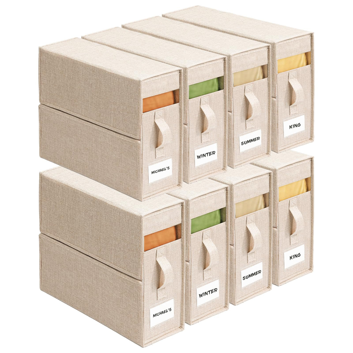 ZenStorage Sheet Organizers and Storage for Linen Closet, 6Pack Grey