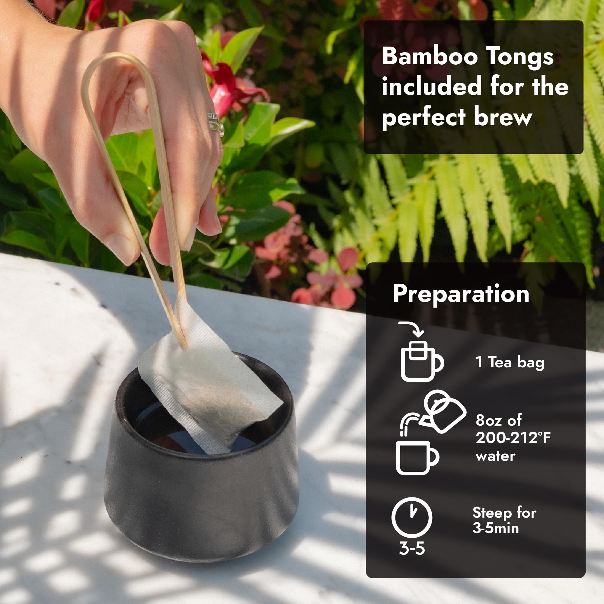Vital Bloom Black Tea, 120 Count Tea Bags, Smooth, Flavourful, and Robust, Enjoy Hot or Cold Brew, Bleach Free Tea Bags, Non GMO (Free Bamboo Tongs Included)