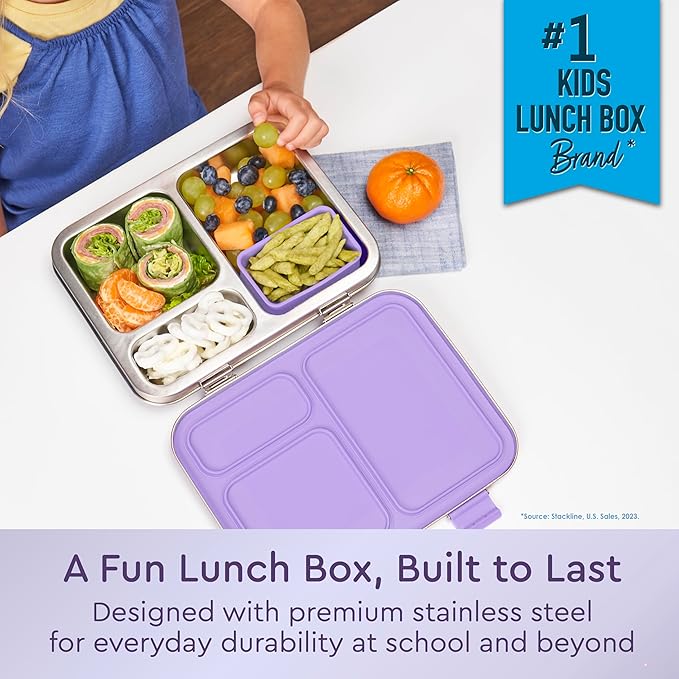 Bentgo Kids Prints Stainless Steel Leak-Resistant 3-Compartment Lunch Box