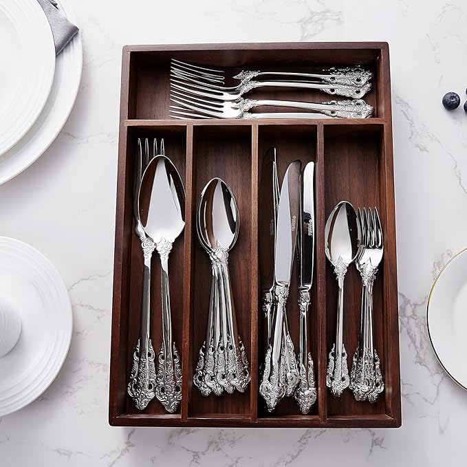 KEAWELL Luxury 20-Piece 18/10 Stainless Steel Flatware Set (Silver)