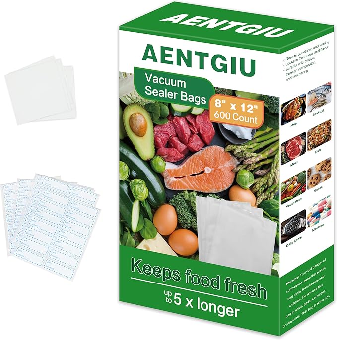 Vacuum Storage Bags, Vacuum Seal Bags for Food, 8x11 Inch Quart Bags 600pcs