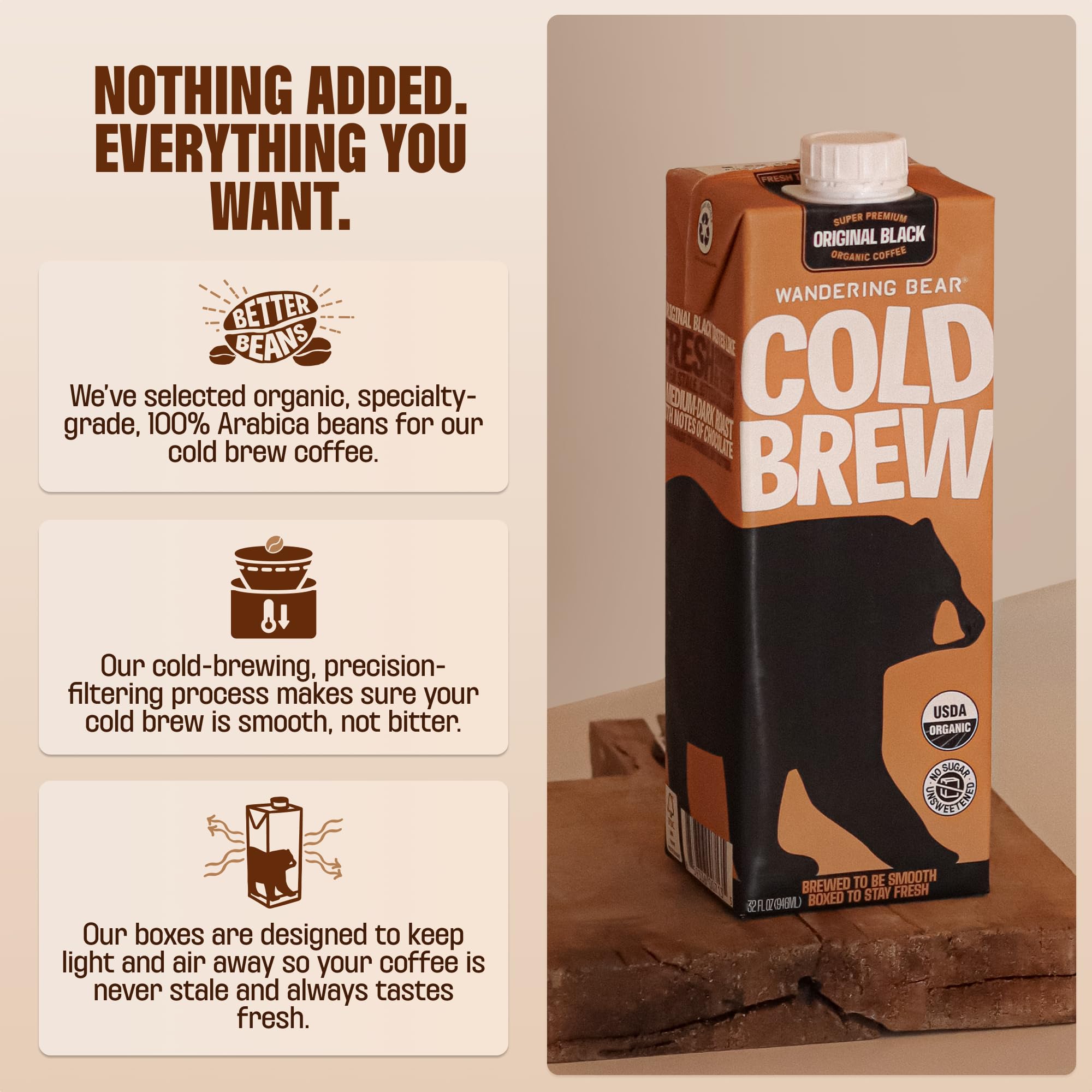 Wandering Bear Organic Cold Brew Concentrate in a Box - 32 fl oz