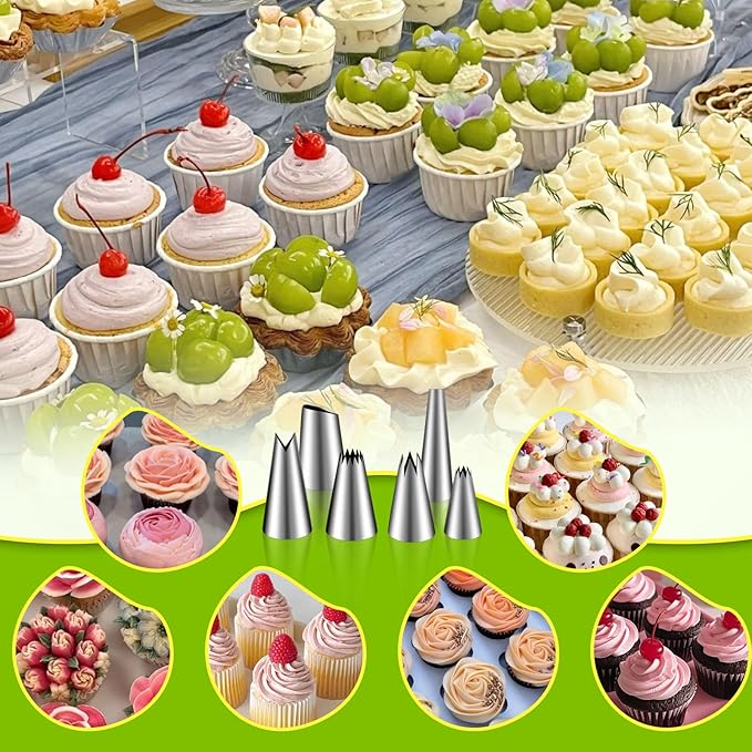 Novano Dessert Decorating Syringe Set, Stainless Steel