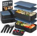Bentoheaven Bento Box Adult, Stackable Lunch Box, 40 oz, Steel My Heart