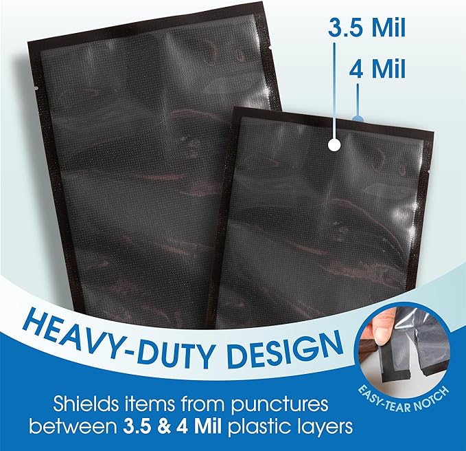 6" X 10" Vacuum Sealer Bags - 200 Count BPA-Free Food Storage Bags