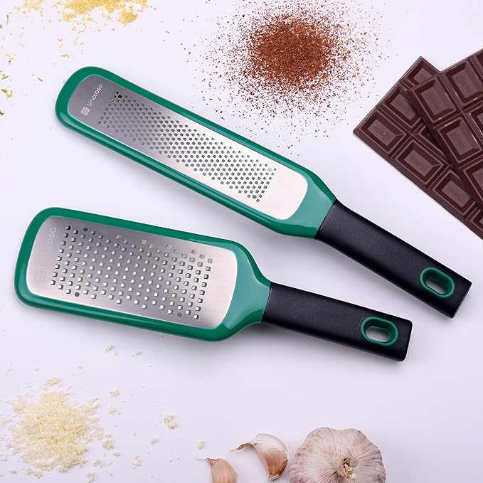 linoroso Lemon Zester Grater of 2, Kitchen Tool for Cheese, Garlic, Nutmeg