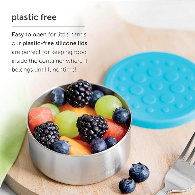 LunchBots 4.5 oz Stainless Steel Condiment Containers 2pk Purple