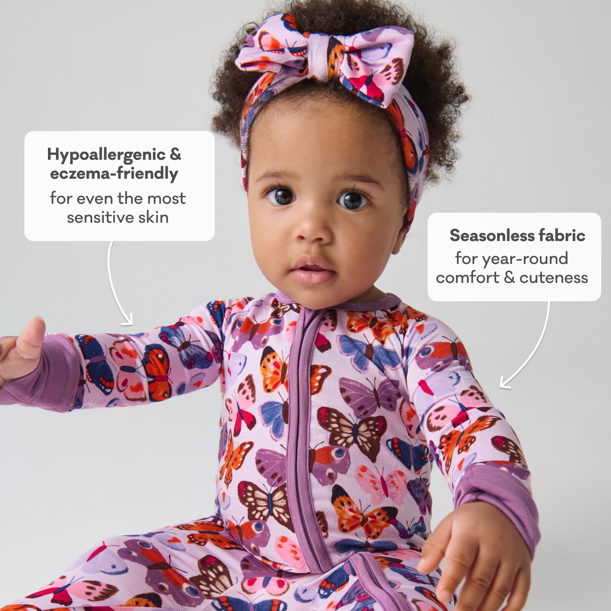 Little Sleepies Baby Pajamas, Butterfly Kisses, Newborn