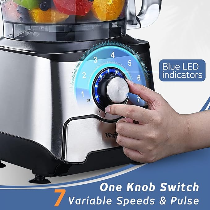 Magiccos 14-Cup Food Processor, 1000W Motor, Storage Drawer, Inox Color