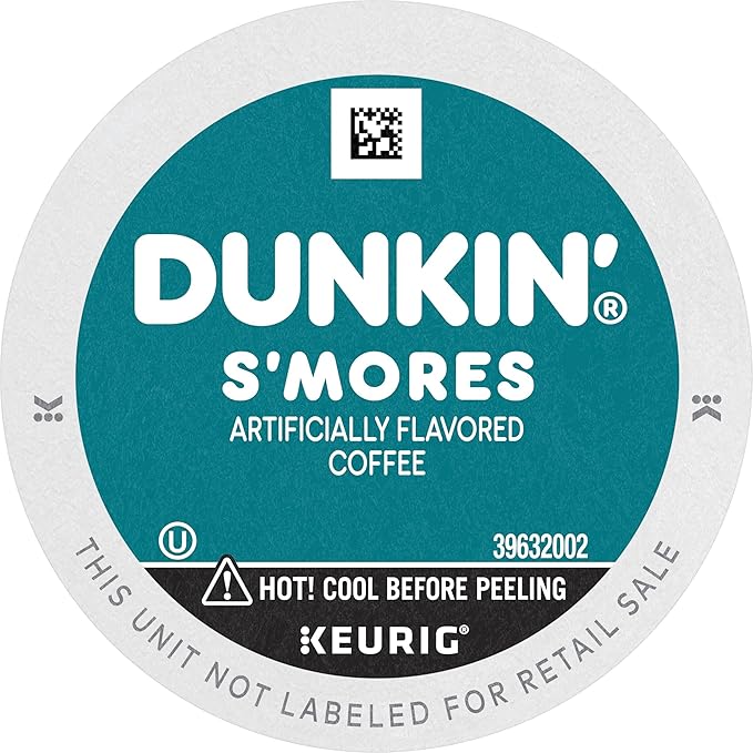 Dunkin’ S’mores Artificially Flavored Coffee, Keurig K-Cup Pods, 60 Count