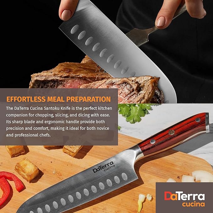 DaTerra Cucina - 7'' German Steel Chef Knife with Ergonomic Rosewood Handle