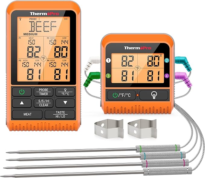 TempPro TempSync 1000FT Wireless Meat Thermometer for Grilling and Smoking