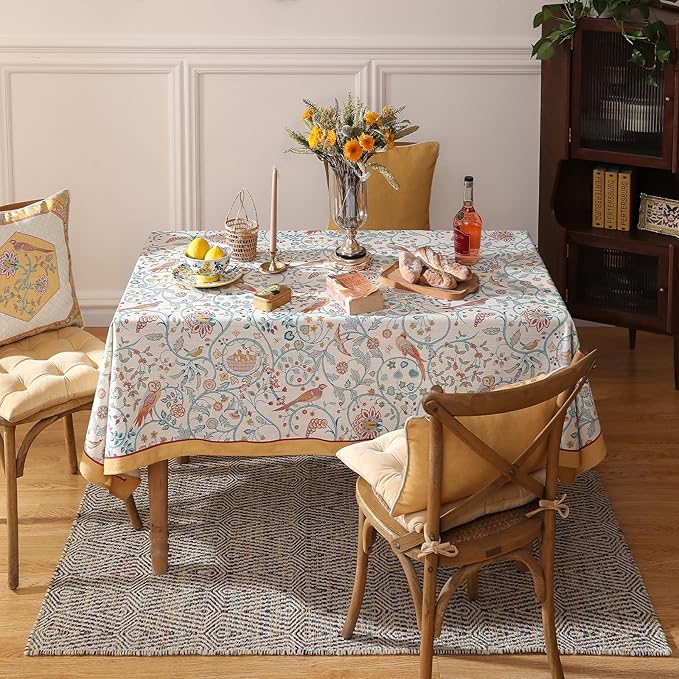 patdrea Vintage French Linen Tablecloth,Rectangular,118"x67"-Magnolia