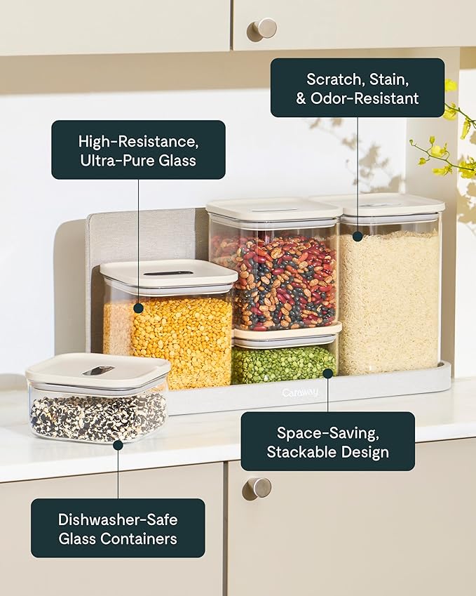 Caraway 2.5 qt Glass Airtight Food Storage Container with Lid