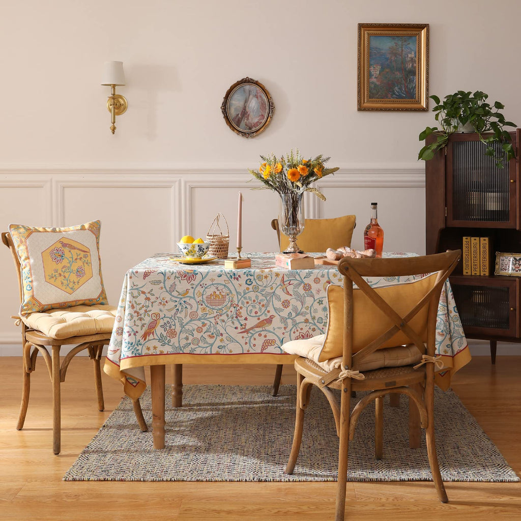patdrea Vintage French Linen Tablecloth,Square,67"x67"-Magnolia