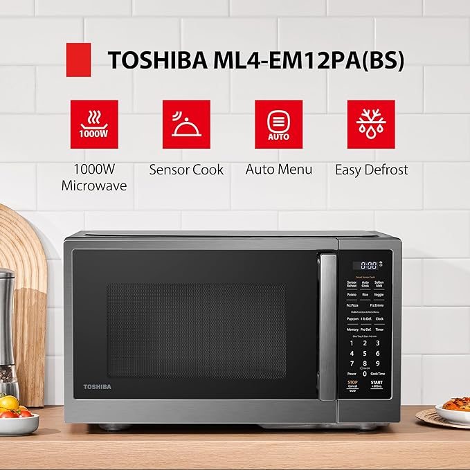 TOSHIBA Countertop Microwave Oven with Smart Sensor, 1.2 Cu.Ft, 1000W