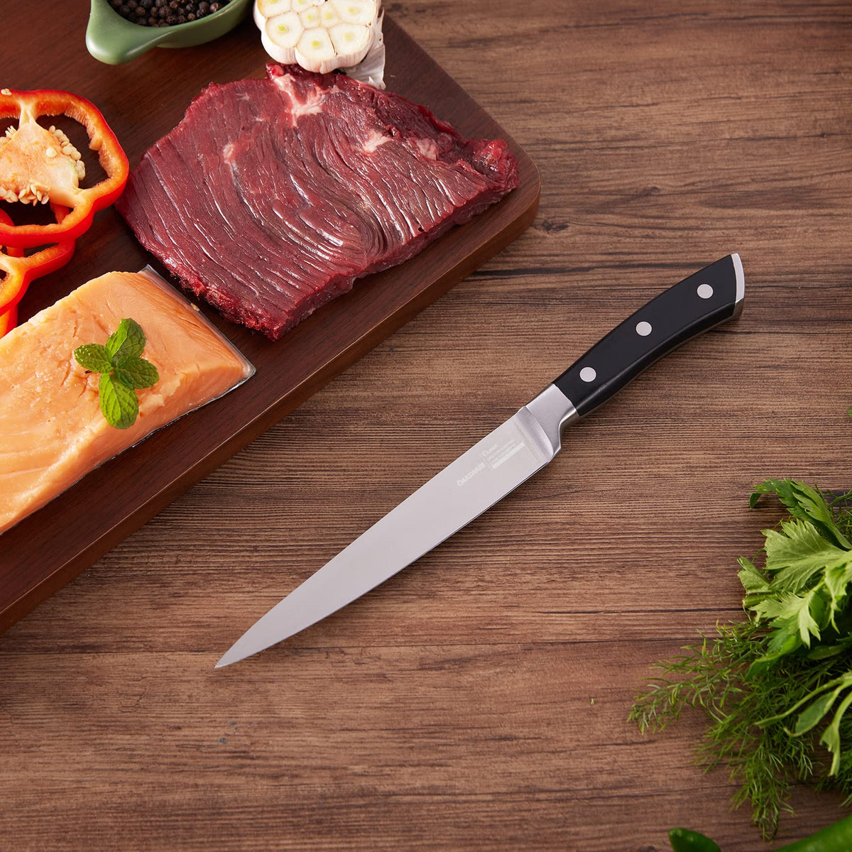 OAKSWARE 5.5 Inch Kitchen Utility Knife, German High Carbon Stainless Steel