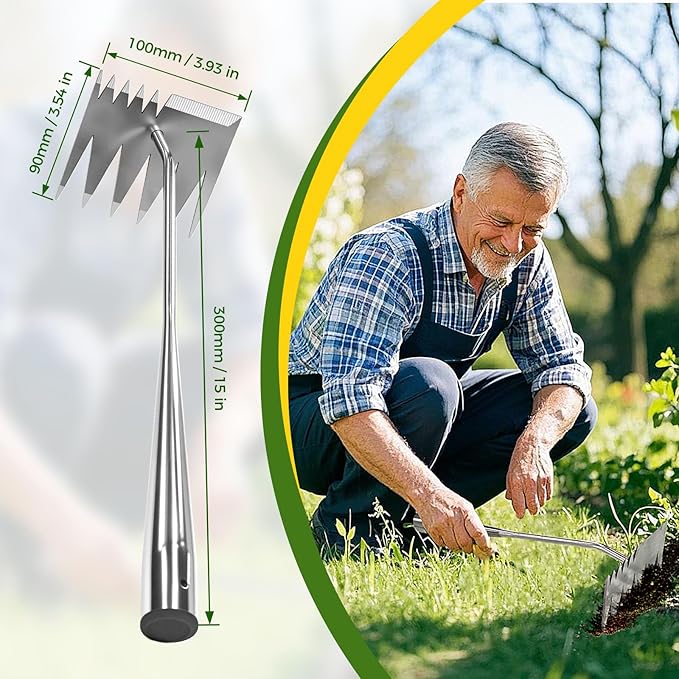 Weed Puller Tool, Heavy-Duty Stainless Steel Garden Hand Weeding Tool