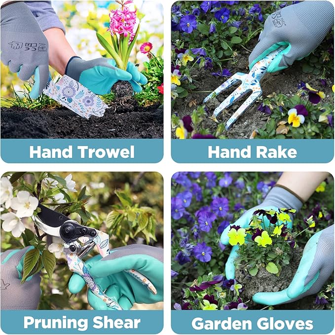 WORKPRO 5PCS Garden Tool Set, Aluminum Heavy Duty Gardening Tool Set