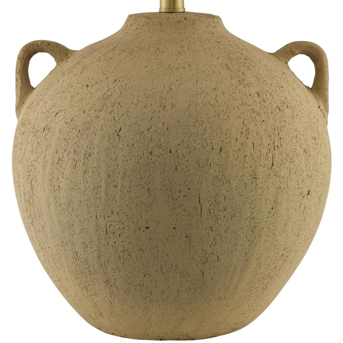 Livabliss x Galey Alix Araya Vintage Clay Jar Table Lamp, 22" H x 22" W x 22" D, Tan