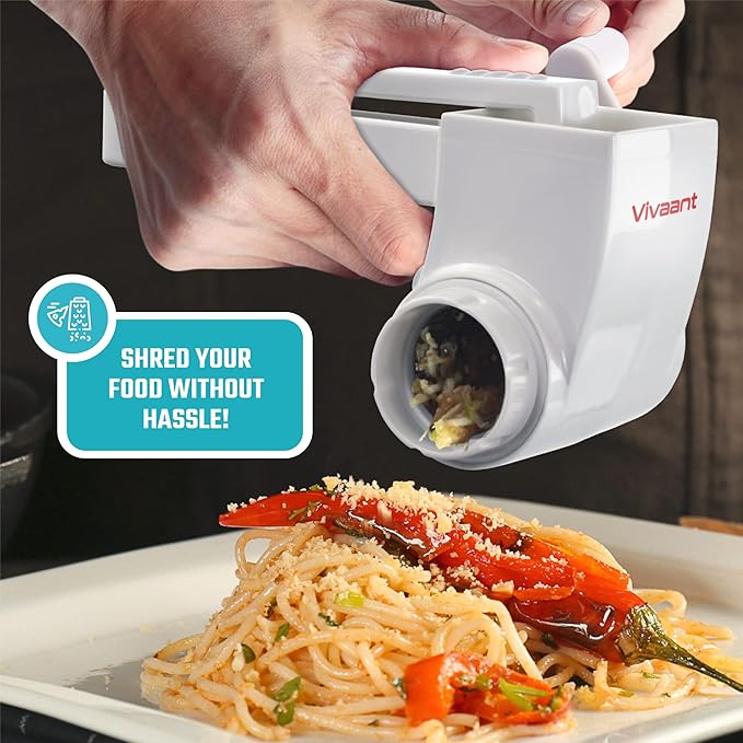 Vivaant Rotary Cheese Grater Hand Crank, Handheld Parmesan Cheese Shredder