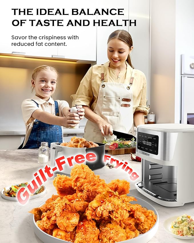Nuwave Brio Plus 7QT Air Fryer, Extra Crispy Results w/Less Oil, PFAS-Free