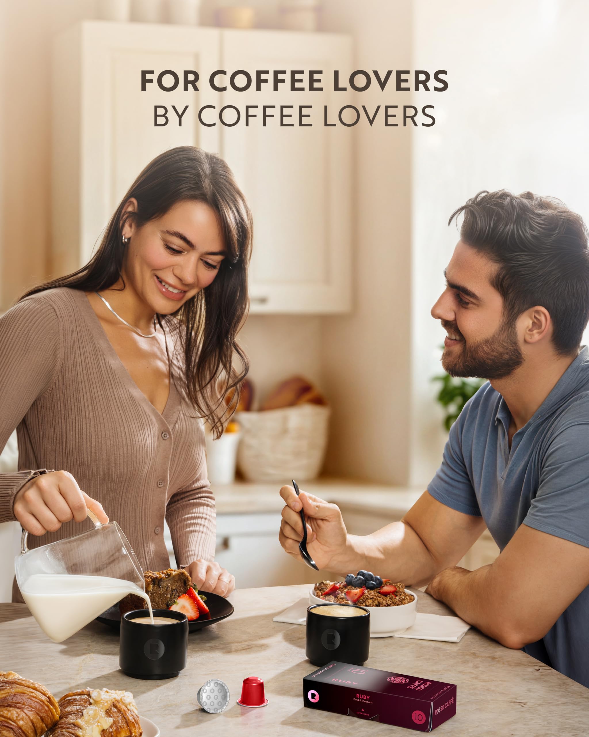 ROSSO CAFFÈ Espresso Pods for Nespresso Original Machines, Intense Pack 80