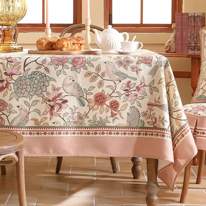 patdrea Vintage French Linen Tablecloth,Rectangular,71"x55"-Kulom A