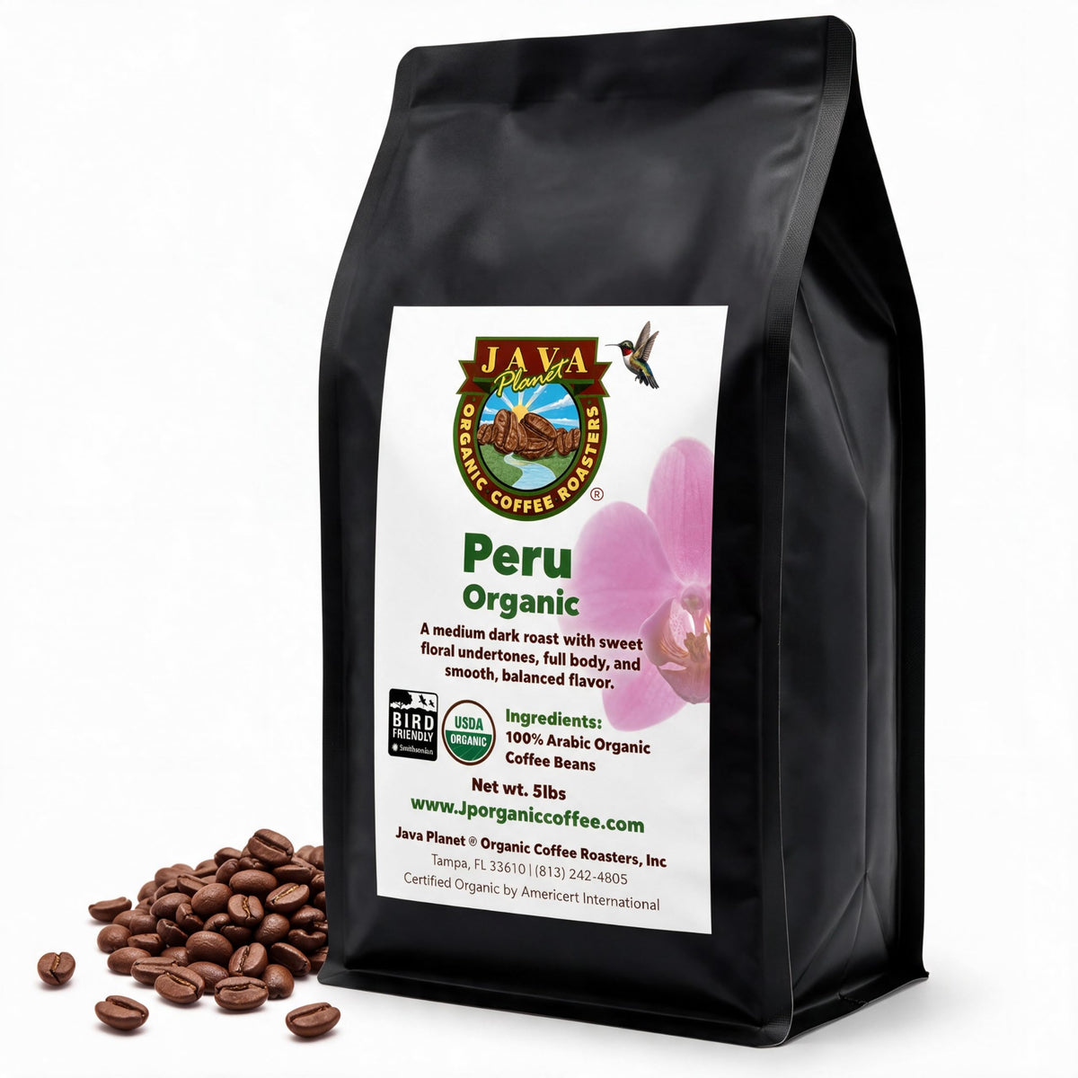 Java Planet Low Acid Organic Whole Bean Coffee, Papua New Guinea, 16 oz