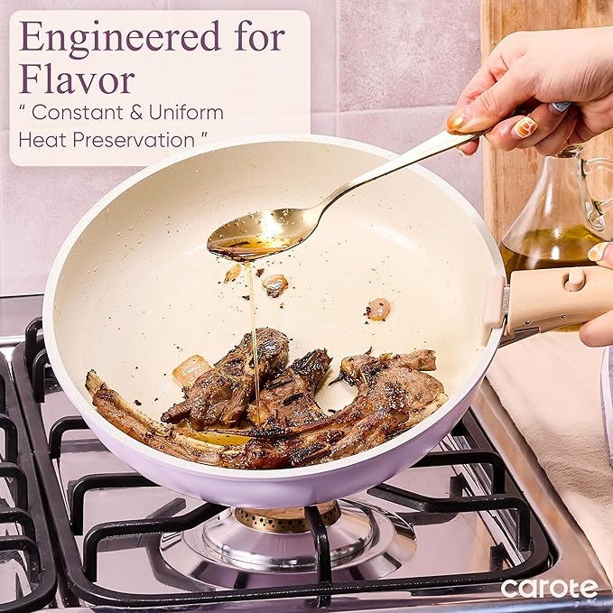 CAROTE 19pcs Pots and Pans Set Non Stick, Cookware Set Detachable Handle