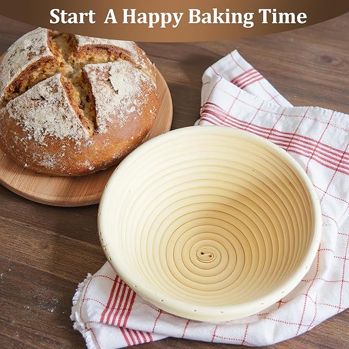 HopeSpark Banneton Sourdough Proofing Basket Kit, 9" Round and 10" Oval Proofing Basket with Liners & Covers, Bread Baking Supplies for Home or Professional Bakers Baking