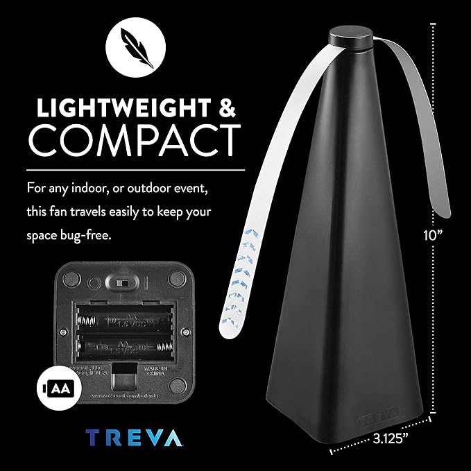 Treva Bug Fan Fly Deterrent with Holographic Blades 4-Pack Black